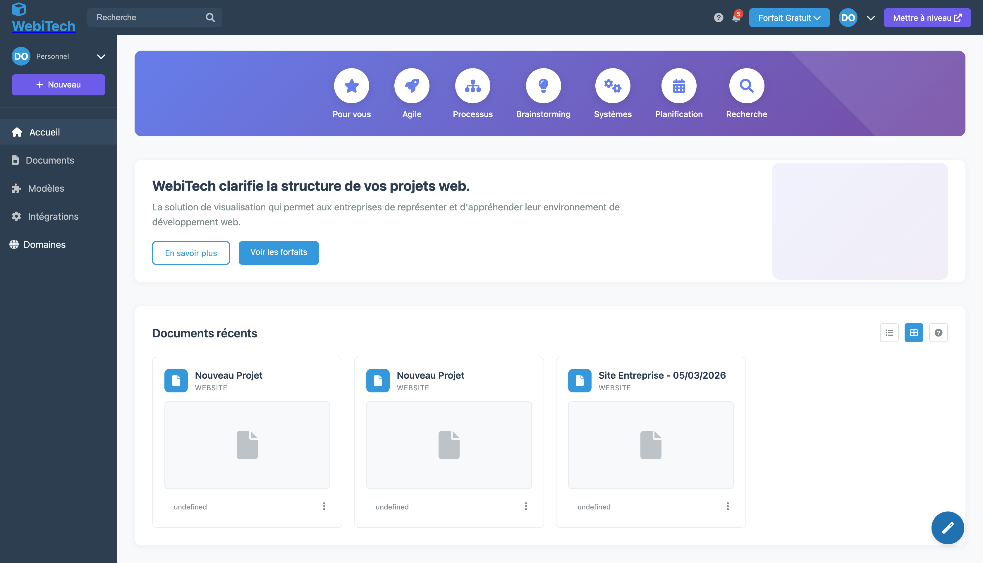 Aperçu Créateur de Site Web